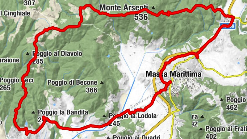 Massa Marittima - Poggio Sugherino - Poggio Bocchino - Poggio al Confine