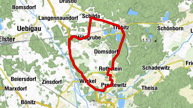 Tröbitz - Domsdorf-Siedlung - Rothstein - Zu den Drei Rosen