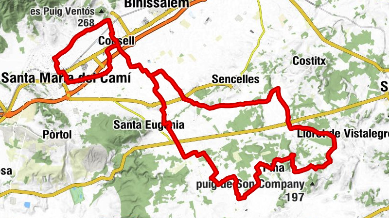 Santa Maria - Santa Maria del Camí - sa Vileta - Puig de na Dolça