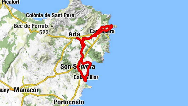 Cala Agulla - Camarones Molí Vell - Iglesia Evangelica - coll de Son Catiu