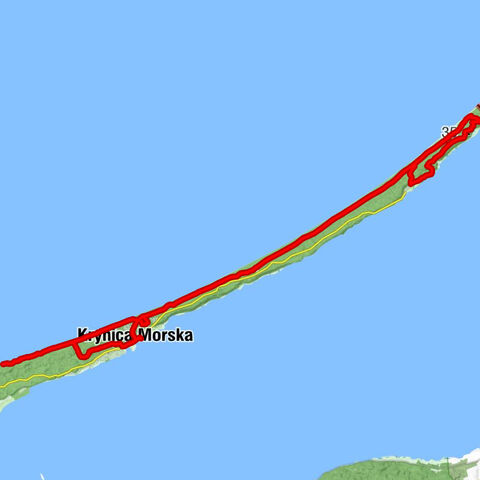 Krynica Morska - Restauracyjka Smaki Morza - Piaski - Kościół pw. Matki Bożej Gwiazdy Morza
