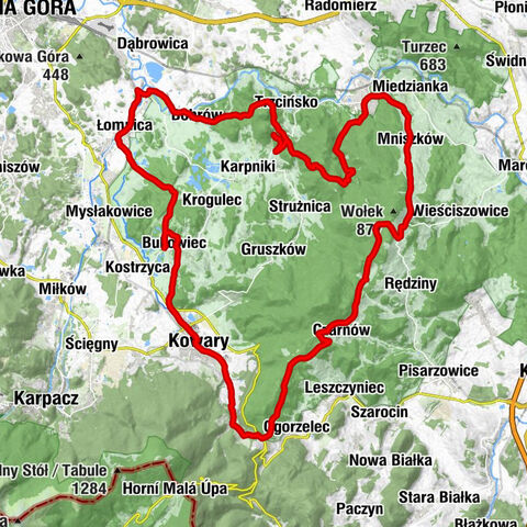 Stara Stajnia - Trzy Korony - Schronisko PTTK Szwajcarka - Kapliczne Wzgórze