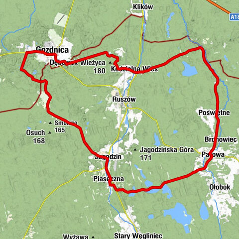 Parowa - Piaseczna - Jagodzin - Gozdnica