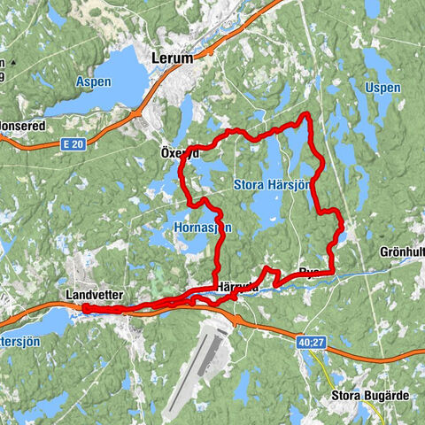 Landvetter - Torsdalen - Helgesås - Öxeryd