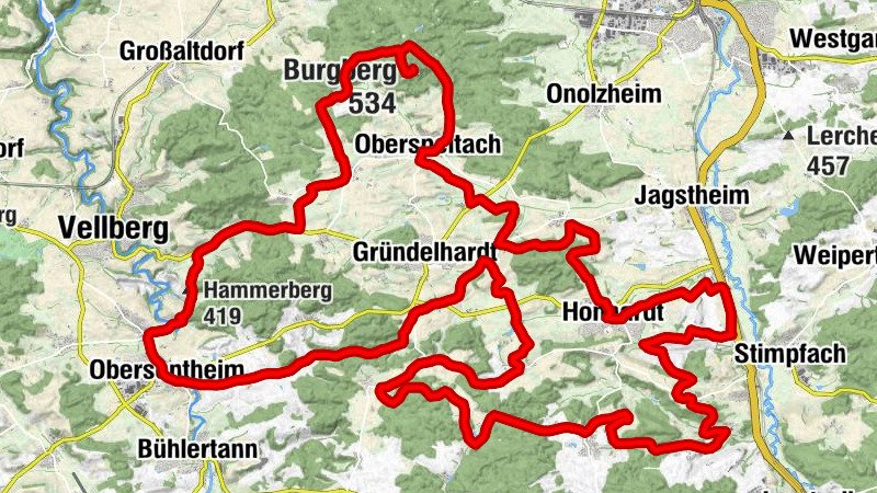 Obersontheim - Burgberg - Hammerberg - Gasthaus Rössle