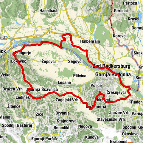 Unterpurkla - Orehovski vrh - Gomila - Kapelle Donnersdorf/Au