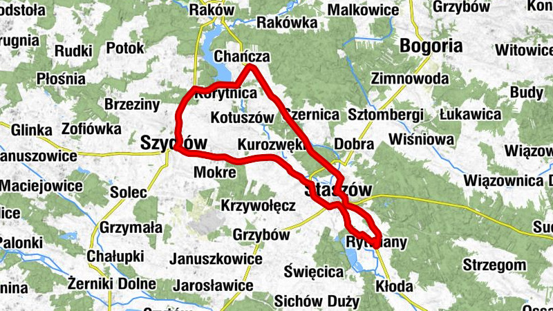 Rytwiany - Brzeziny - Staszów - Szydłów