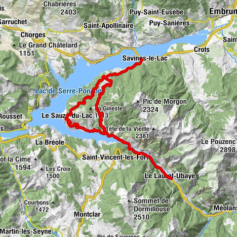 Le Lauzet-Ubaye - La buvette du lac - Col de Pontis - Église Notre-Dame de la Colle