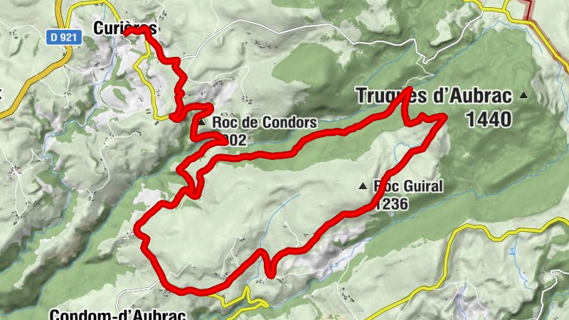 Curières - Roc de Condors - Le Cros - Puech du Serre