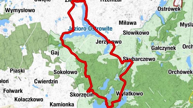 Ostrowite - Jerzykowo - Orla Góra - Bieślin