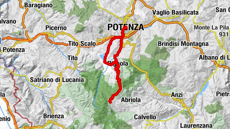 Potenza - Tre Mari - Contrada Tora - Valico della Sellata
