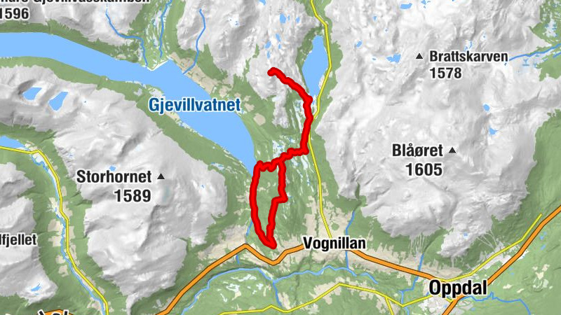 Osen - Raudhovden hytteområde - Bårdsfjellet - Rauhovdin