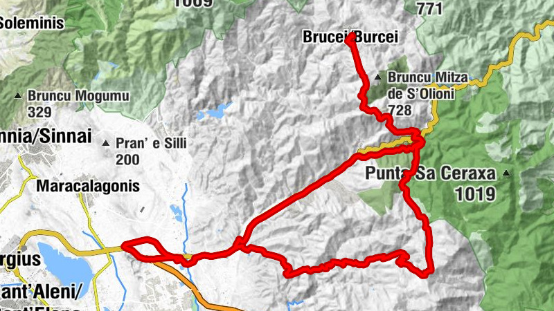 Brucei/Burcei - Brunchixeddu de Su Allistu - Cuccuru Genna de Tidu - Bruncu de Su Procu