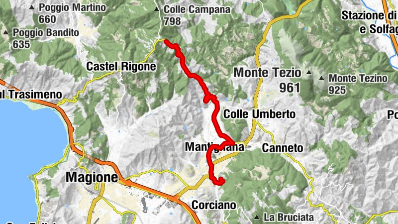 Corciano - Mantignana - la Montagnaccia - Migiana