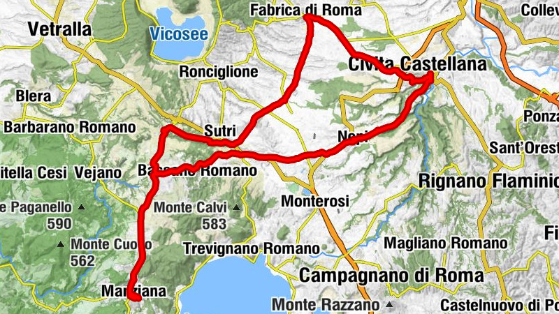 Manziana - Canale Monterano - Santa Maria della Pietà - Santa Maria del Tempio - San Rocco