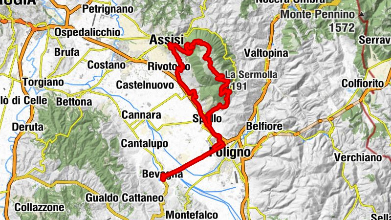 Bevagna - La Sermolla - Monte Civitelle - Monte Subasio