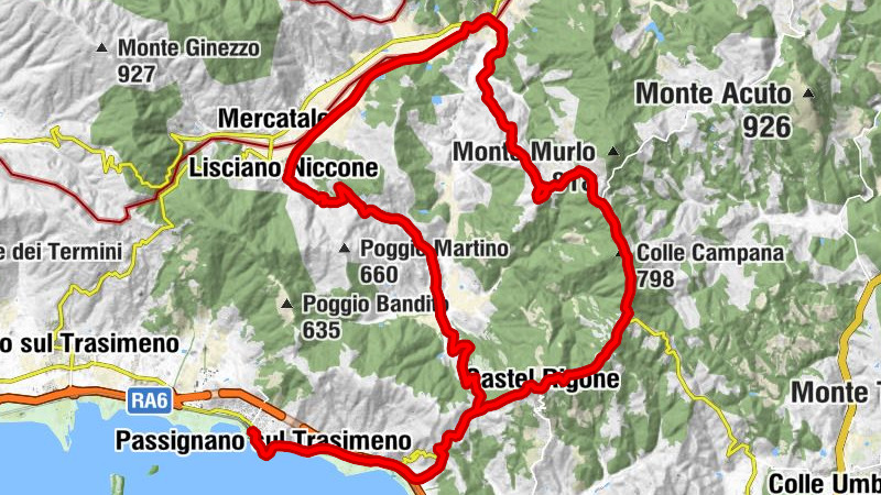 Passignano sul Trasimeno - Colle Sassi Bianchi - Colle Galletto - Colle Campana