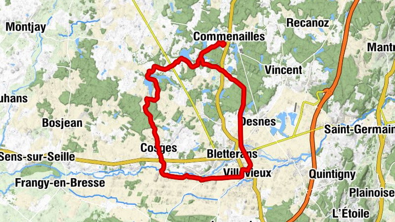 Commenailles - Les Berges de l'Étang - Les Michelins - Église Saint-Pierre-ès-Liens