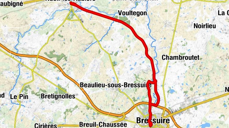 Nueil-les-Aubiers - Les Roches Neulons - La Gare de Voultegon - Bressuire