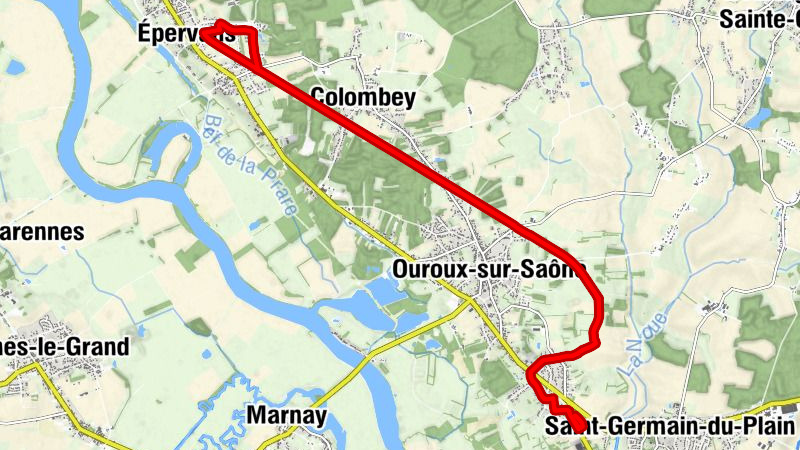 Ouroux-sur-Saône - Le Bothey - Bavent - Velard