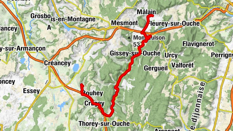 Mâlain - Pont-de-Pany - Sainte-Marie-sur-Ouche - La 34S