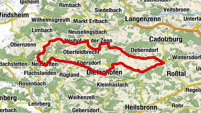 Großhabersdorf - St. Bartholomäus - Müllersberg - Rotes Roß