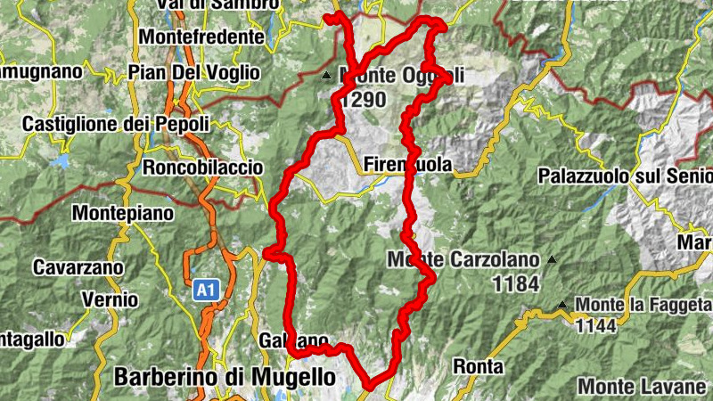 Piamaggio - San Matteo - la Ravignana - Sasso di San Zenobi