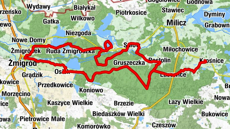 Krośnice Wąskotorowe - Krągłe Wzgórze - Grodzisko - Bojowisko