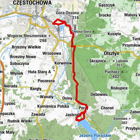Częstochowa - Poraj - Komorniki - Kucelin