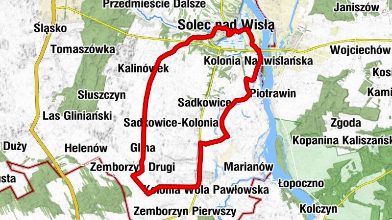 Kolonia Pierwsza - Zemborzyn Drugi - Solec nad Wisłą - Pawłowice
