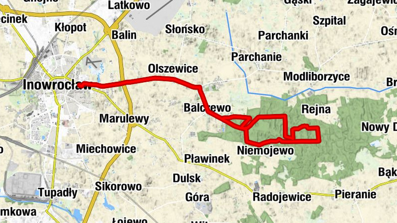 Inowrocław - Jacewo - Olszewice - Balczewo