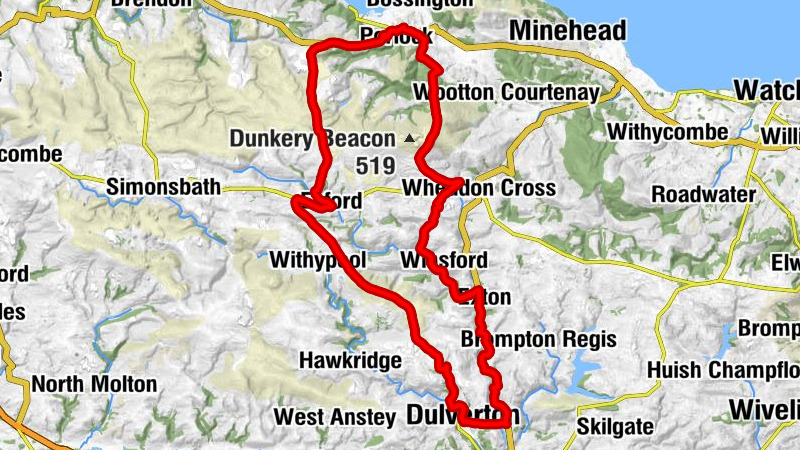 Winsford - Winsford Hill - Little Hill - Hawkcombe Head