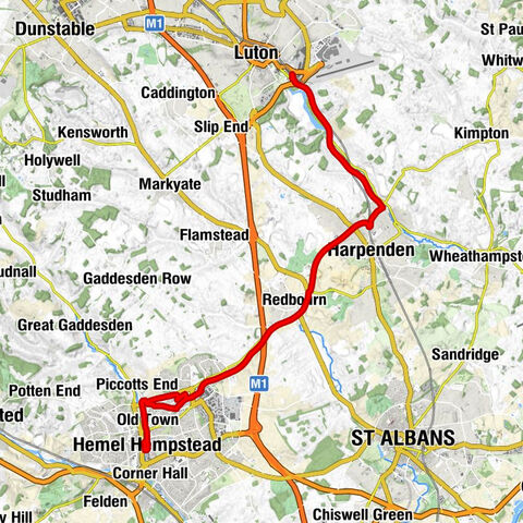 Luton Airport Parkway - Water Gardens Mound - Salvation Army - St Paul's