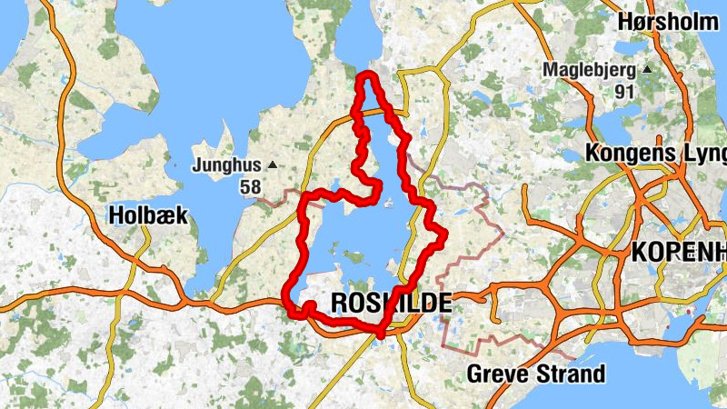 Roskilde - Himmelev Kirke - Jyllinge - Tjørnebakker