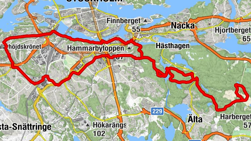 Hägerstensåsen - Huddinge - Årstablick - S:t Sava serbiskortodoxa kyrkan