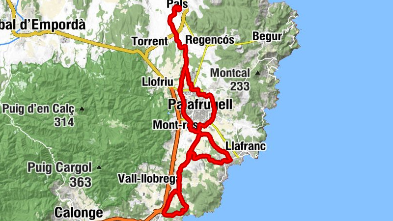Calella de Palafrugell - Ermedàs - Palafrugell - Pals