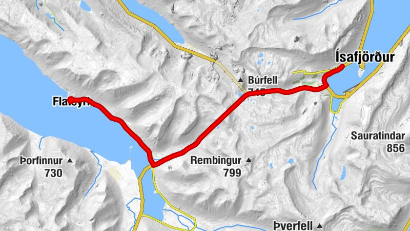 Ísafjarðarbær - Botnsheiði - Flateyri - Flateyrarkirkja