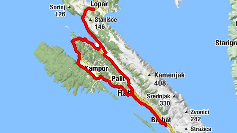Barbat - crkva svetog Bernardina Sijenskog - crkva svete Eufemije - crkva svetog Mateja