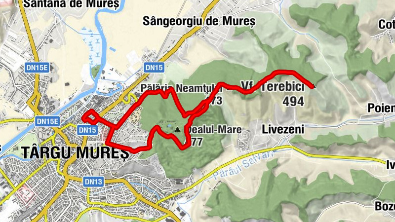 Târgu Mureș Nord - Dealul Nou - Vf. Terebici - Târgu Mureș