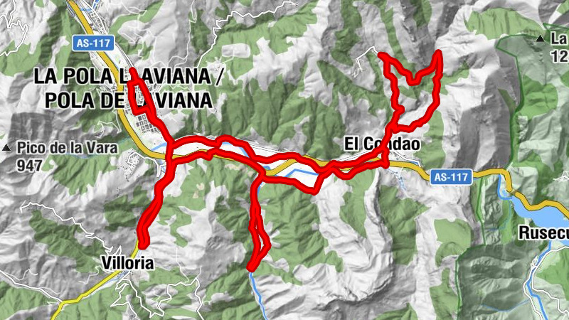 Pola de Laviana - La Pola Llaviana / Pola de Laviana - El Puente de la Chalana - Iglesia de San Martin de Llorio