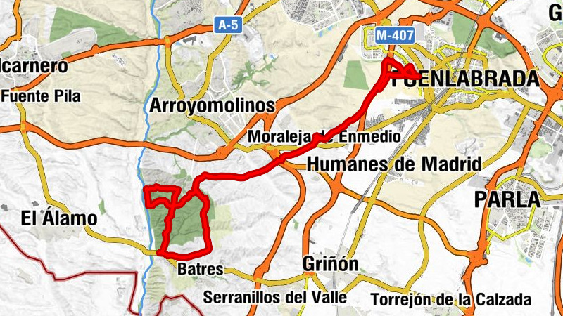 Fuenlabrada - Moraleja de Enmedio - Mesón Cachorro - Hospital de Fuenlabrada