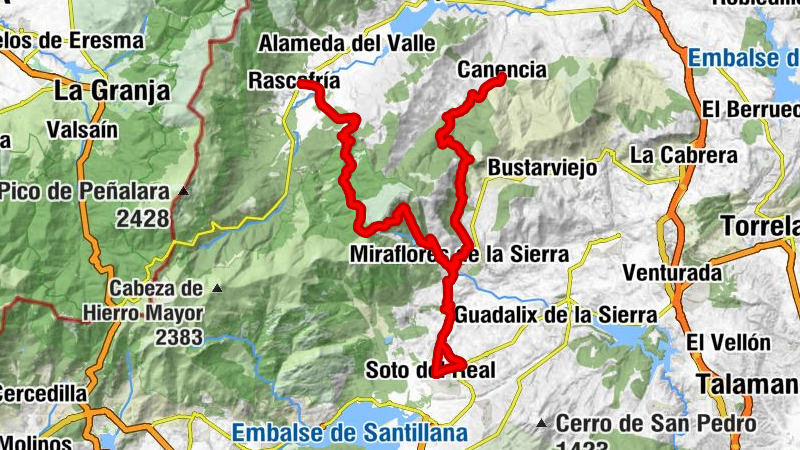 Soto del Real Apeadero Sotosierra - Puerto de La Morcuera (1796m). - Puerto de Canencia - Iglesia de Nuestra Señora del Castillo