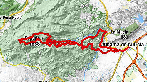 Alhama de Murcia - Collado del Humero - Collado de Don Eleuterio - Collado Mangueta