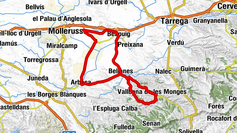 Golmés - Sant Damià - Santa Maria - Roques del Barret