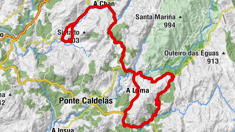 A Cavada - Capela de Santa Lucia - Igrexa de San Paulo de Xende - Igrexa parroquial de San Martiño de Borela