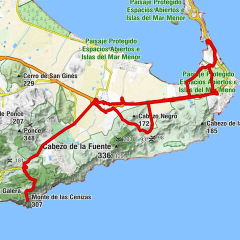 Rincón de San Ginés - Playa Paraíso - Los Belones - Monte de las Cenizas