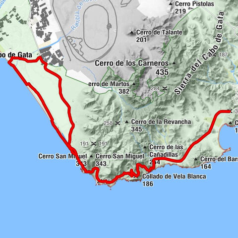 La Fabriquilla - Iglesia de las Salinas de Cabo de Gata - Collado de Vela Blanca - Níjar