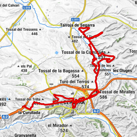 la Curullada - Tossal de Miralles - Tossal del Baró - Sant Pere