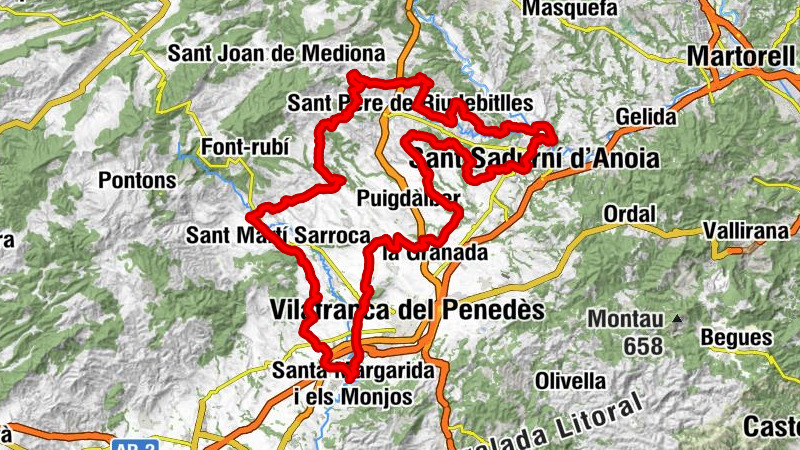 els Monjos - Turó de Cal Janot - Santa Maria de Lavit - Turó de la Malgranada (Miravinya La Cadira)