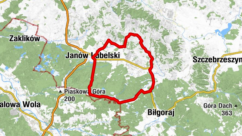 Frampol - Masin - Techerówki - Paksiwa Góra